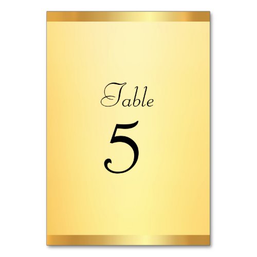 Stylish Faux Gold Modern Template Glamorous Table Number