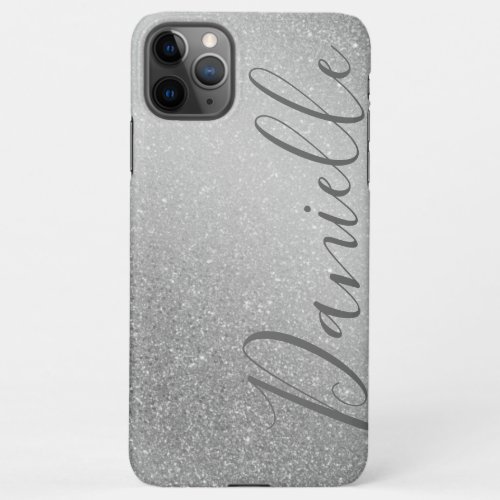 Stylish Faux Gray Glitter Silver Background Custom iPhone 11Pro Max Case