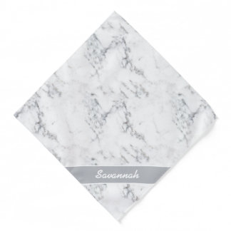 Stylish Faux Marble Texture Look With Custom Name Bandana