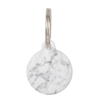 Stylish Faux Marble Texture Look With Pet's Info Pet ID Tag