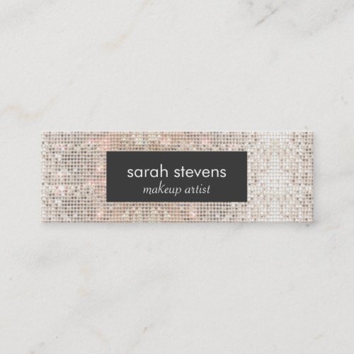 Stylish Faux Silver Sequins Beauty Fashion Retro Business Card Templates
