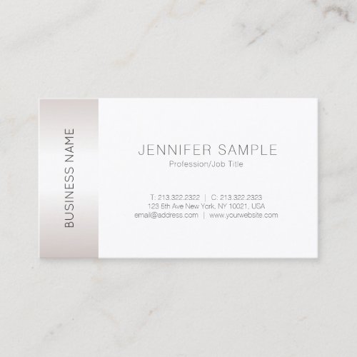Stylish Faux Silver Simple Plain Luxury Trendy Business Card