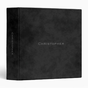 * Stylish Faux Stamped Mottled Black Binder