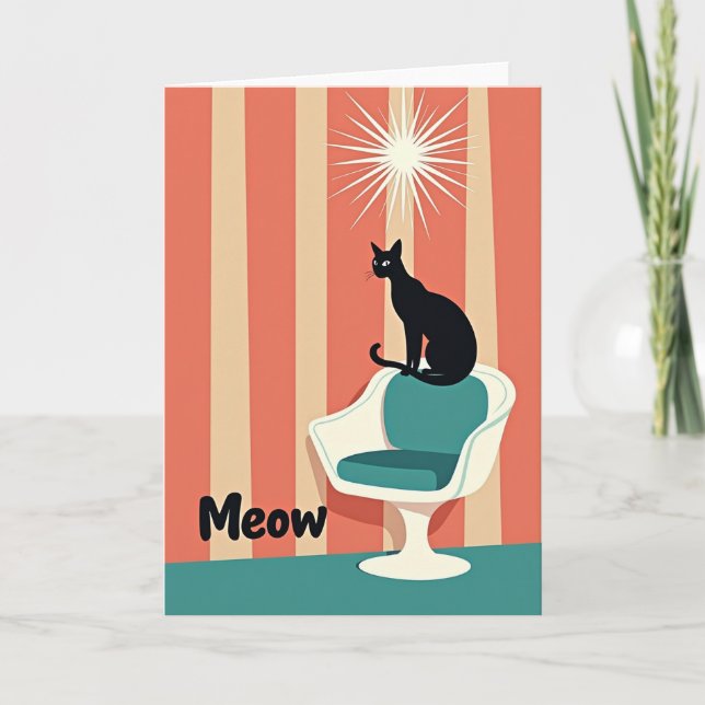 Stylish Feline Birthday Card (Front)