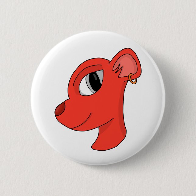 Stylish feline wearing earring button (Front)