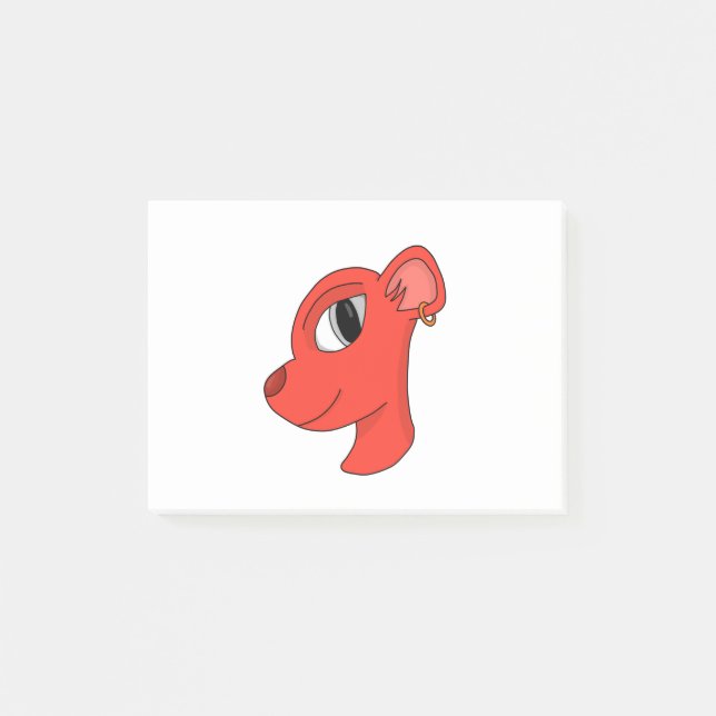Stylish feline wearing earring post-it notes (Front)