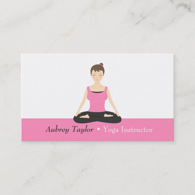 Stylish Female Wellness Yoga Instructor Business Card (Front)