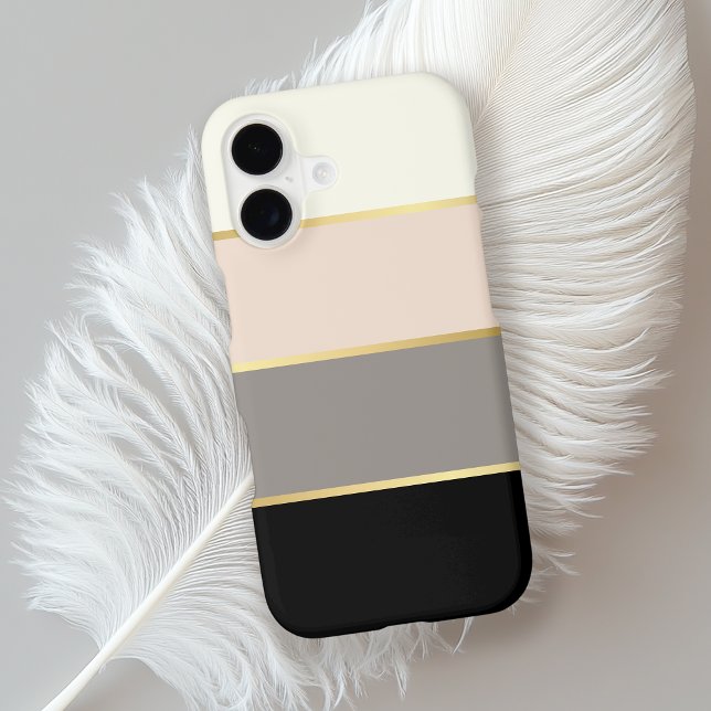 Stylish Feminine Modern Stripes Pattern Case-Mate iPhone Case (Creator Uploaded)