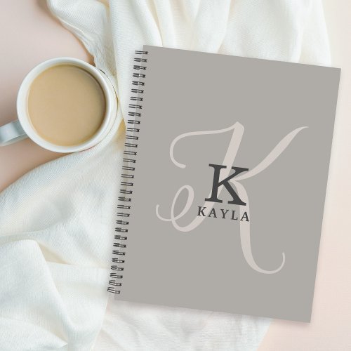 Stylish Feminine Monogram on Neutral Background Planner