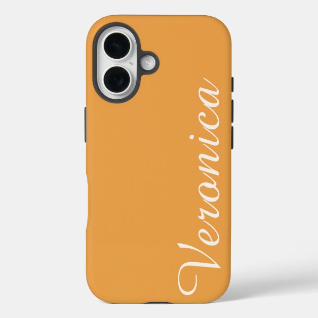 Stylish Feminine Orange Personalized Name  Case-Mate iPhone Case (Back)