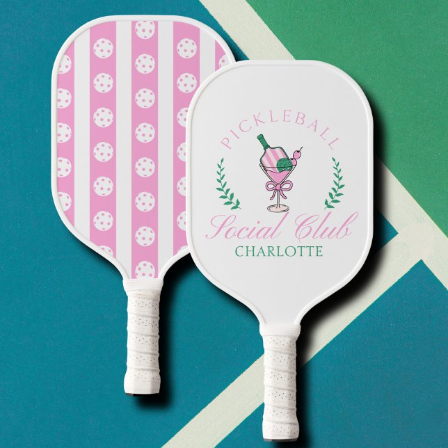 Stylish Feminine Pink Custom Name Pickleball Paddle (Creator Uploaded)