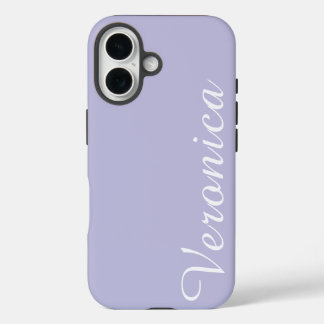 Stylish Feminine Purple Personalized Name iPhone 16 Case