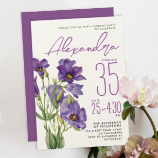 Stylish Feminine Violet Purple Flowers Botanical