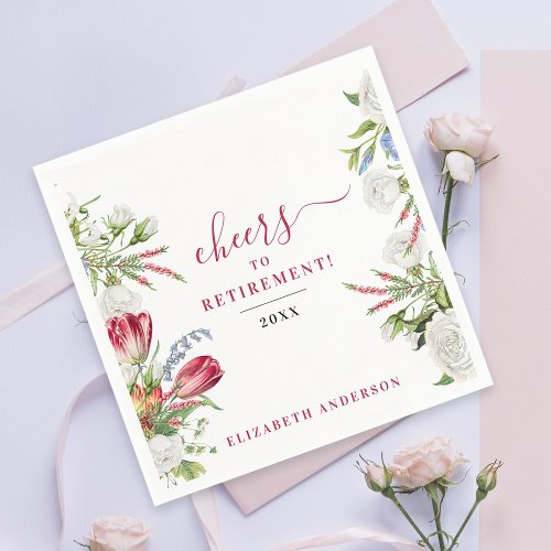 Stylish Feminine White Red Floral Cheers Retire