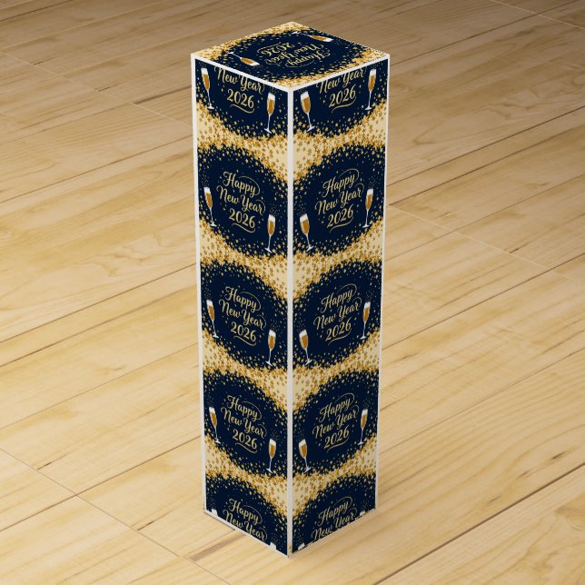 Stylish Festive Present Wine Gift Box (Front)