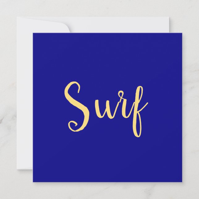 Stylish Festive SURF Script Royal Blue Background (Front)