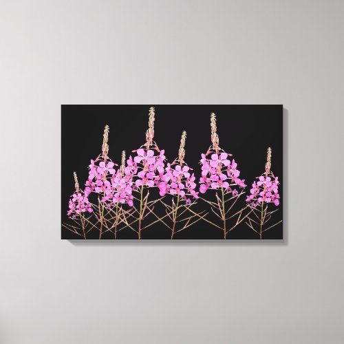 Stylish fine art purple pink willdfire floral boho canvas print