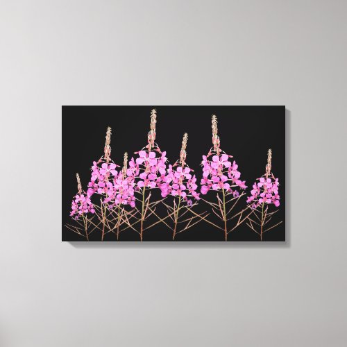 Stylish fine art purple pink willdfire floral boho canvas print