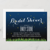 Stylish Fireflies Summer Night Bridal Shower Invitation (Front/Back)
