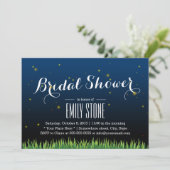 Stylish Fireflies Summer Night Bridal Shower Invitation (Standing Front)