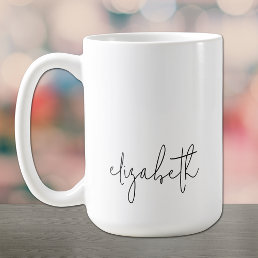 Stylish First Name Minimalist Script  Coffee Mug