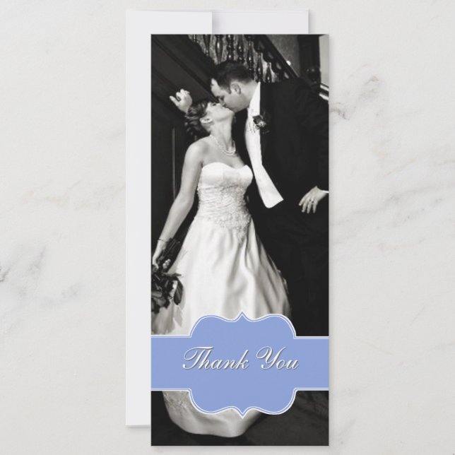 Stylish Flat Photo Wedding Thank You Card (Front)