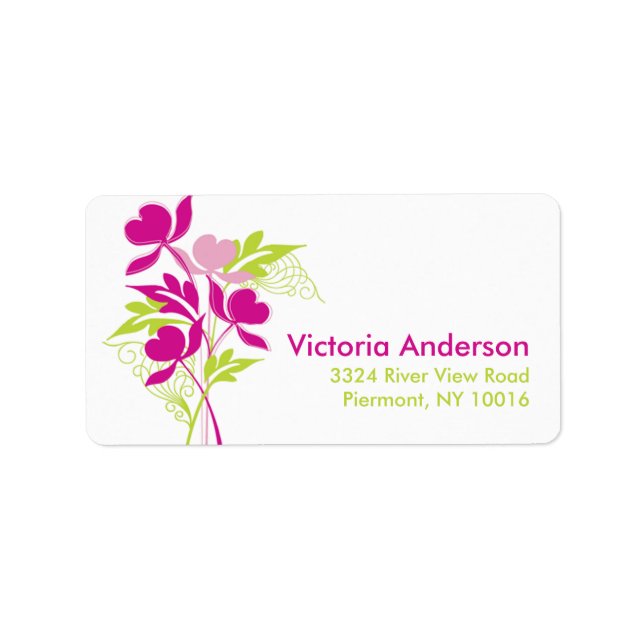 Stylish Floral Bouquet Address Labels (Front)