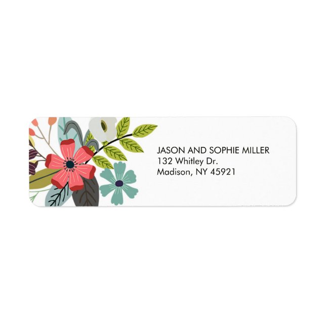 Stylish Floral Bouquet Return Address Label (Front)