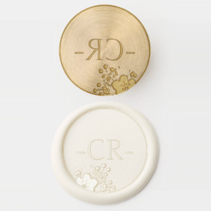 Stylish Floral Couple Initials Wax Seal Stamp