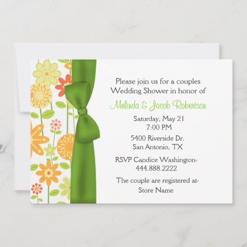 Stylish Floral Couples Wedding Shower Invitation