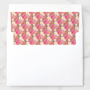 Stylish Floral Daisy Illustration Pattern in Pink Envelope Liner