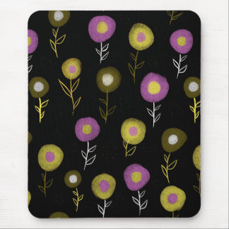 Stylish Floral Dark Botanical Pattern Mouse Pad