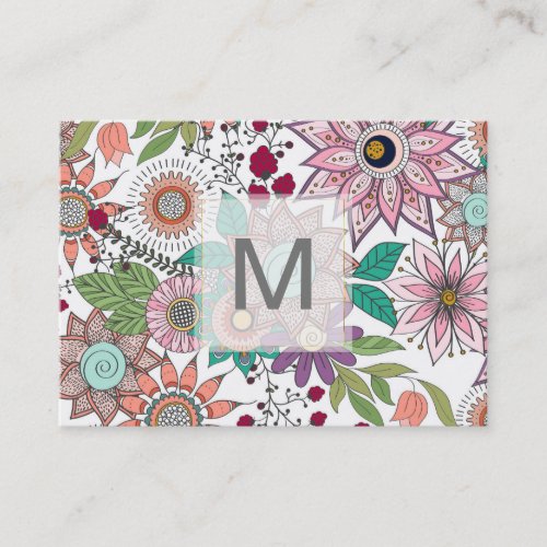 Stylish floral doodles vibrant design business card