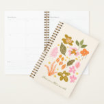 Stylish Floral Illustration Pink Green Custom Name Planner<br><div class="desc">This pretty planner features a stylish floral illustration of flowers in pink,  orange,  and green. Personalize it with your name in script lettering. Great gift idea!</div>