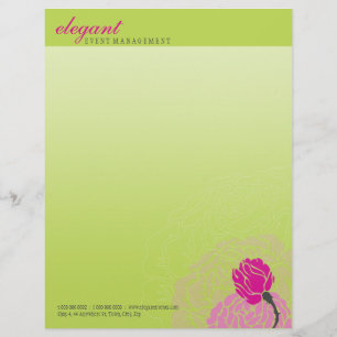 STYLISH FLORAL LETTERHEAD :: elegant rose 6