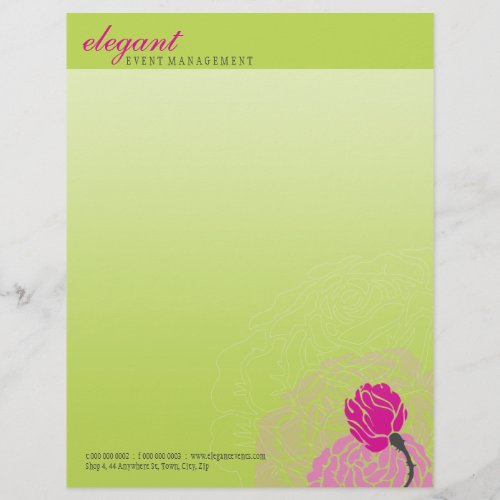 STYLISH FLORAL LETTERHEAD  elegant rose 6