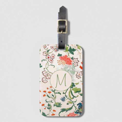 Stylish Floral Monogram Luggage Tag