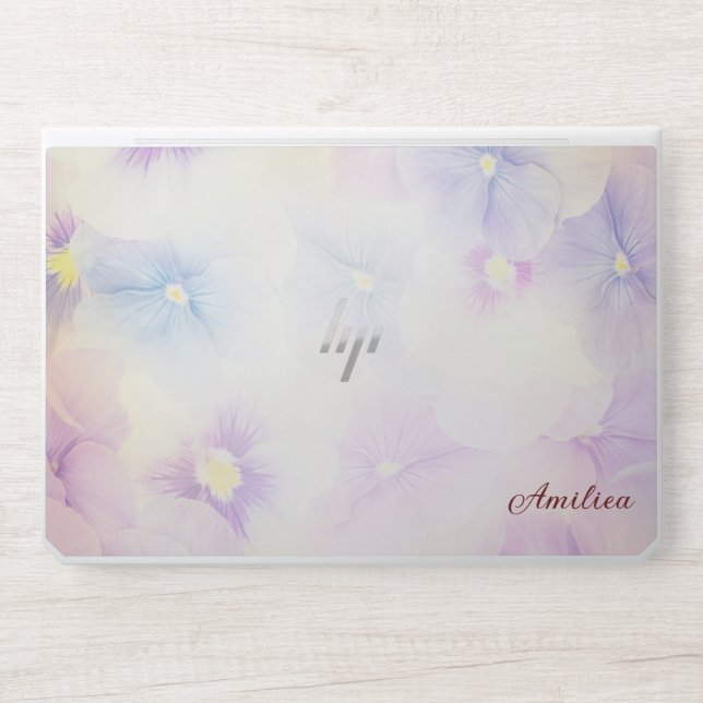 Stylish Floral Monogram | Modern Script  HP Laptop Skin (Front)