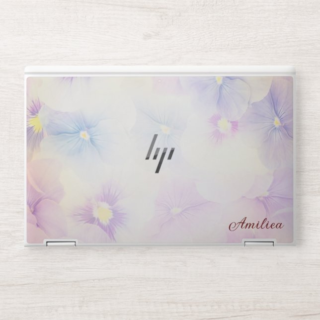 Stylish Floral Monogram | Modern Script  HP Laptop Skin (Front)