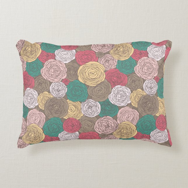 Stylish floral pattern. Bright floral Accent Pillow (Front)