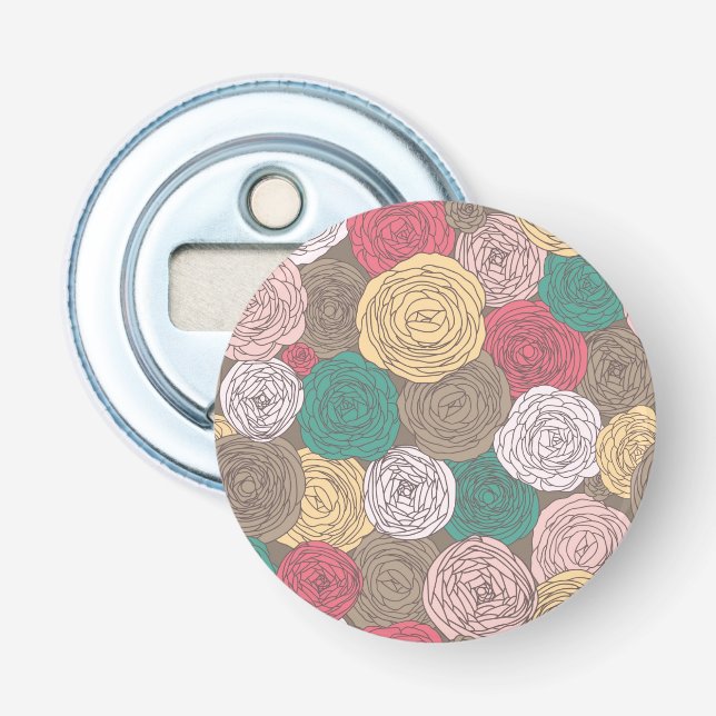 Stylish floral pattern. Bright floral Bottle Opener (Front)