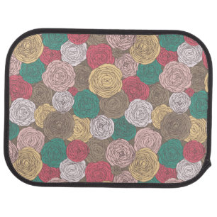 Stylish floral pattern. Bright floral Car Mat