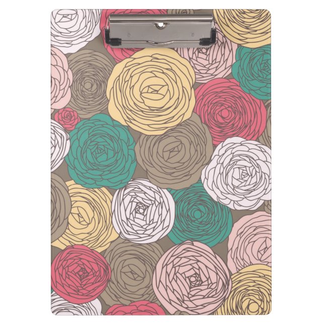 Stylish floral pattern. Bright floral Clipboard (Front)