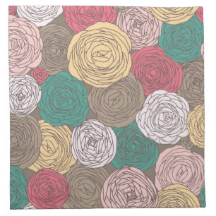 Stylish floral pattern. Bright floral Cloth Napkin