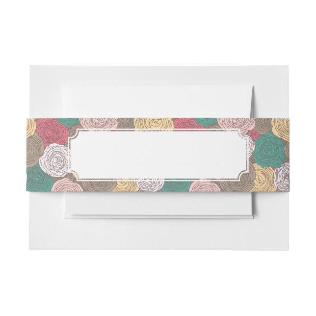 Stylish floral pattern. Bright floral Invitation Belly Band (Front Example)