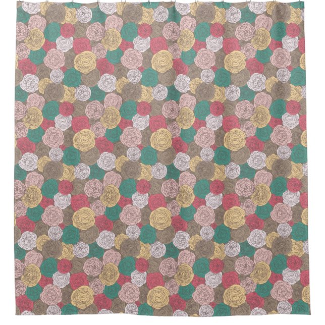 Stylish floral pattern. Bright floral Shower Curtain (Front)