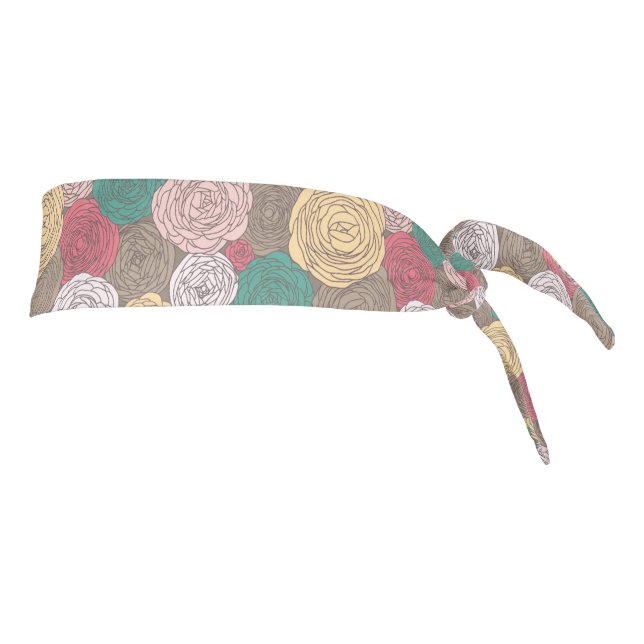 Stylish floral pattern. Bright floral Tie Headband (Rotate 90)