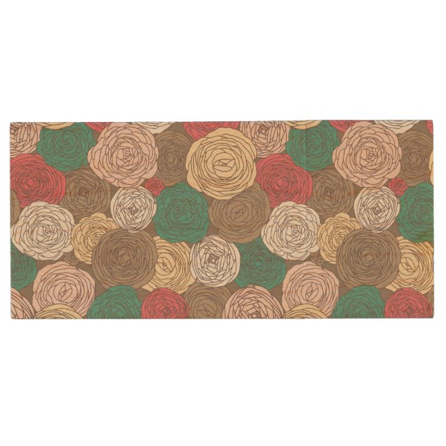 Stylish floral pattern. Bright floral Wood Flash Drive (Front)