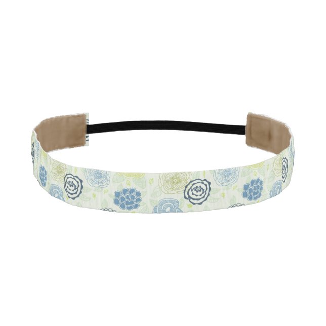 Stylish floral pattern with cute flowers athletic headband (Front)