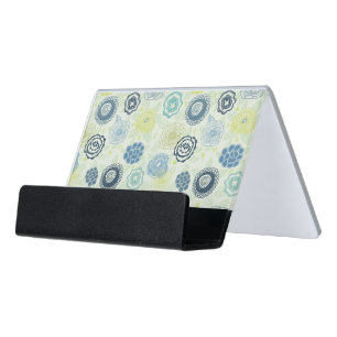 Stylish floral pattern with cute flowers desk business card holder